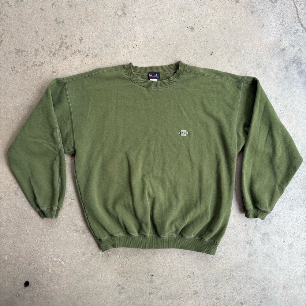 Vintage ixi:z Crewneck Sweatshirt Medium Green Made in Japan 100% Cotton